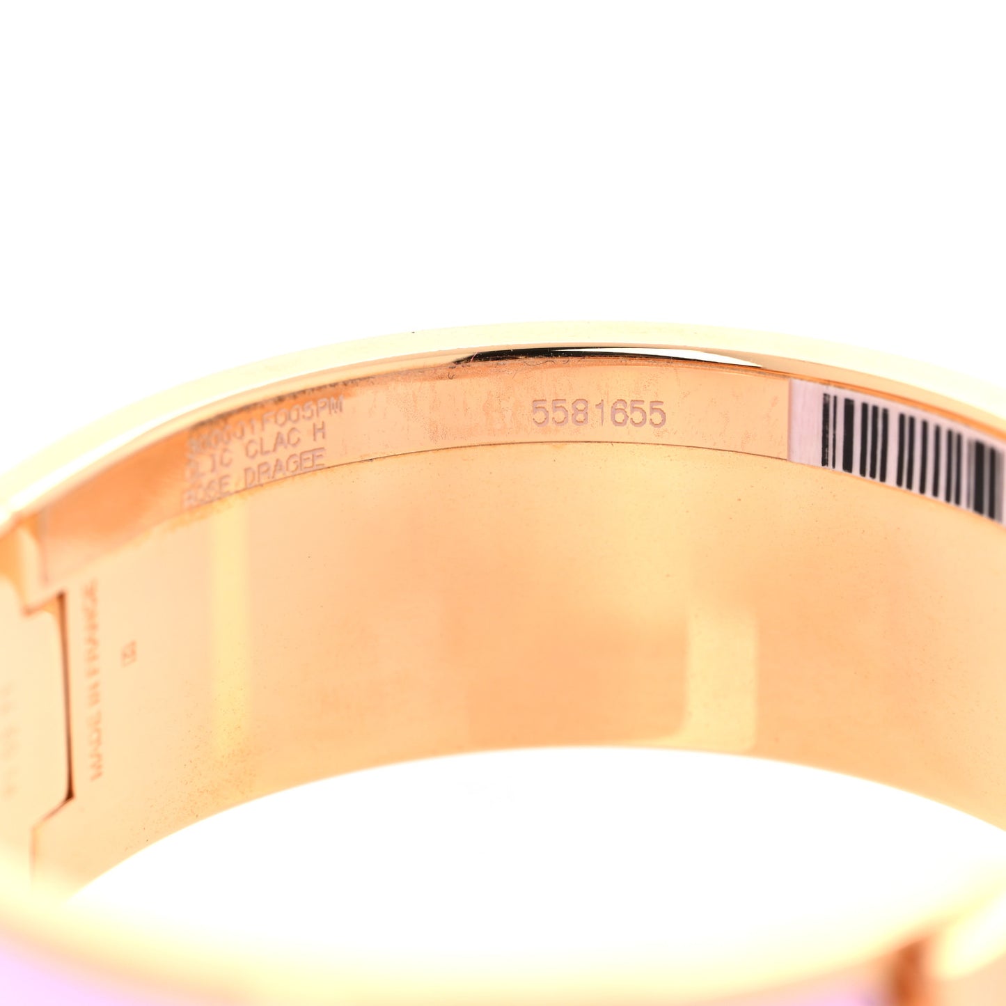 Enamel Wide Clic Clac H Bracelet PM Rose Dragee