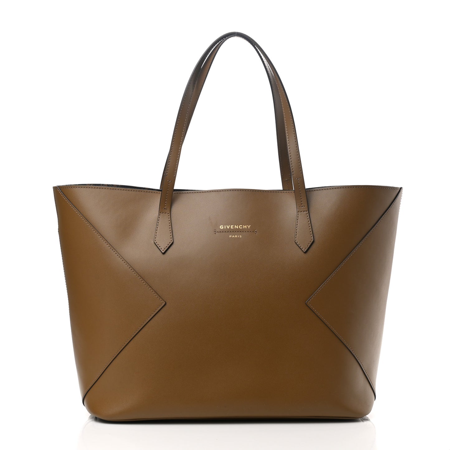 Smooth Calfskin Wing Shopper Tote Military Green