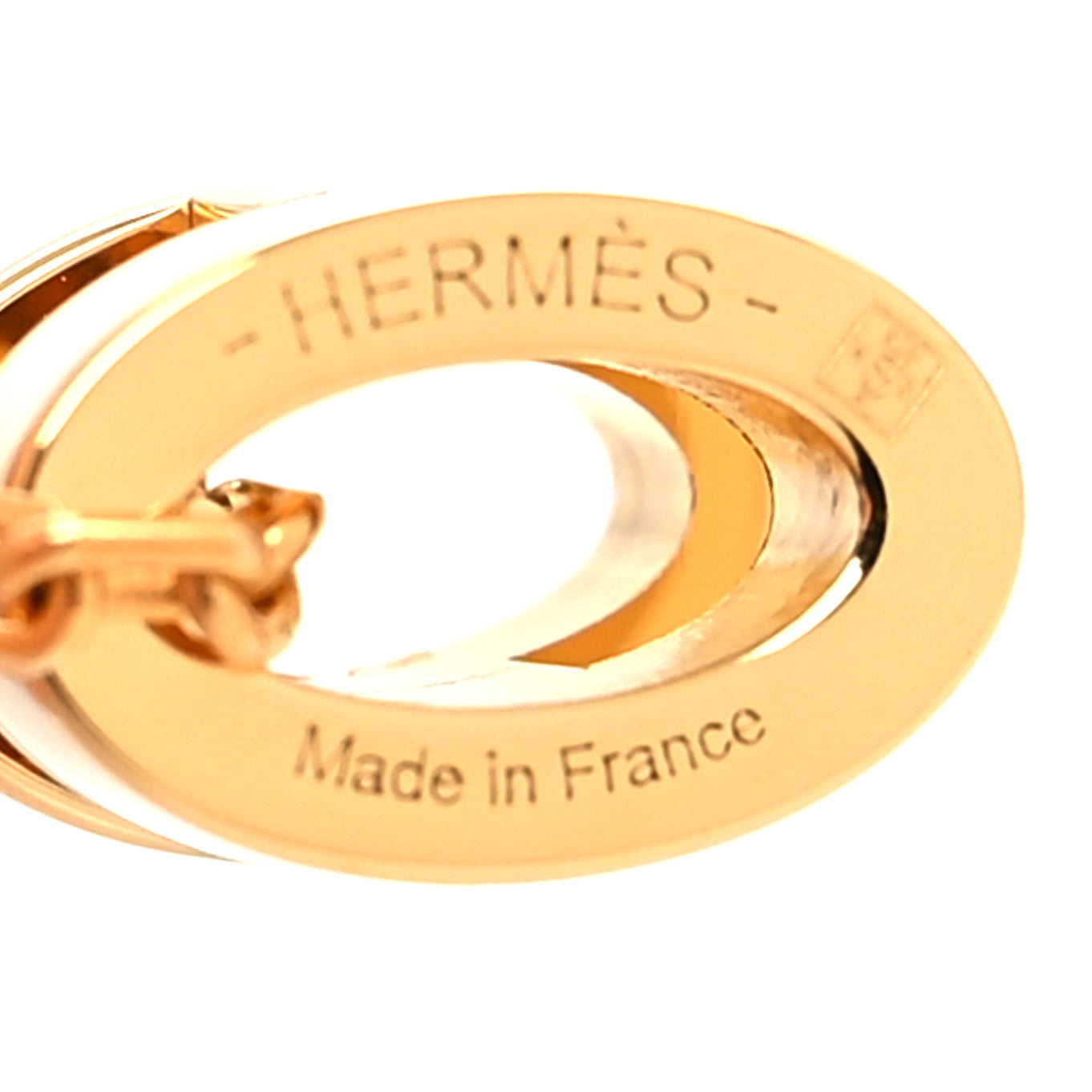 Hermes Lacquered Gold Mini Pop H Pendant Necklace White 5 of 5