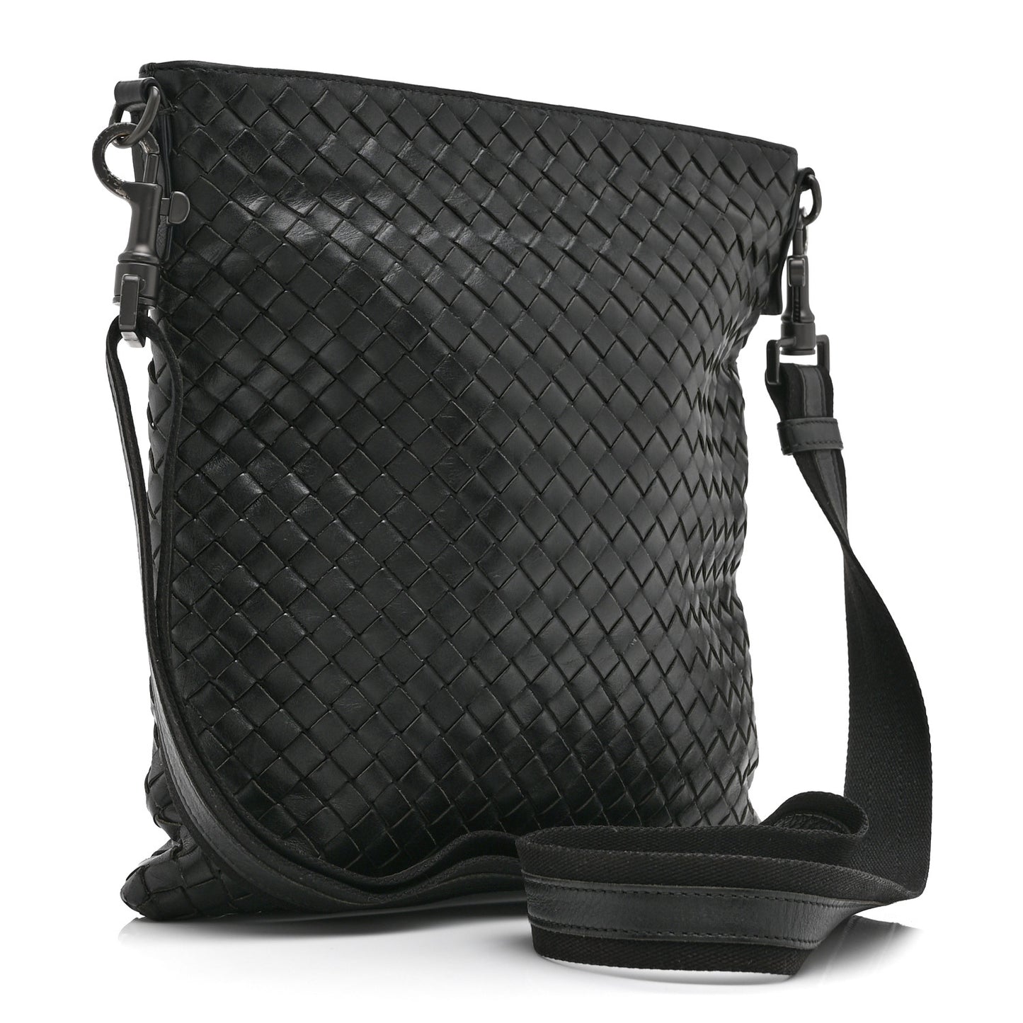 Nappa Intrecciato VN Crossbody Messenger Bag Black