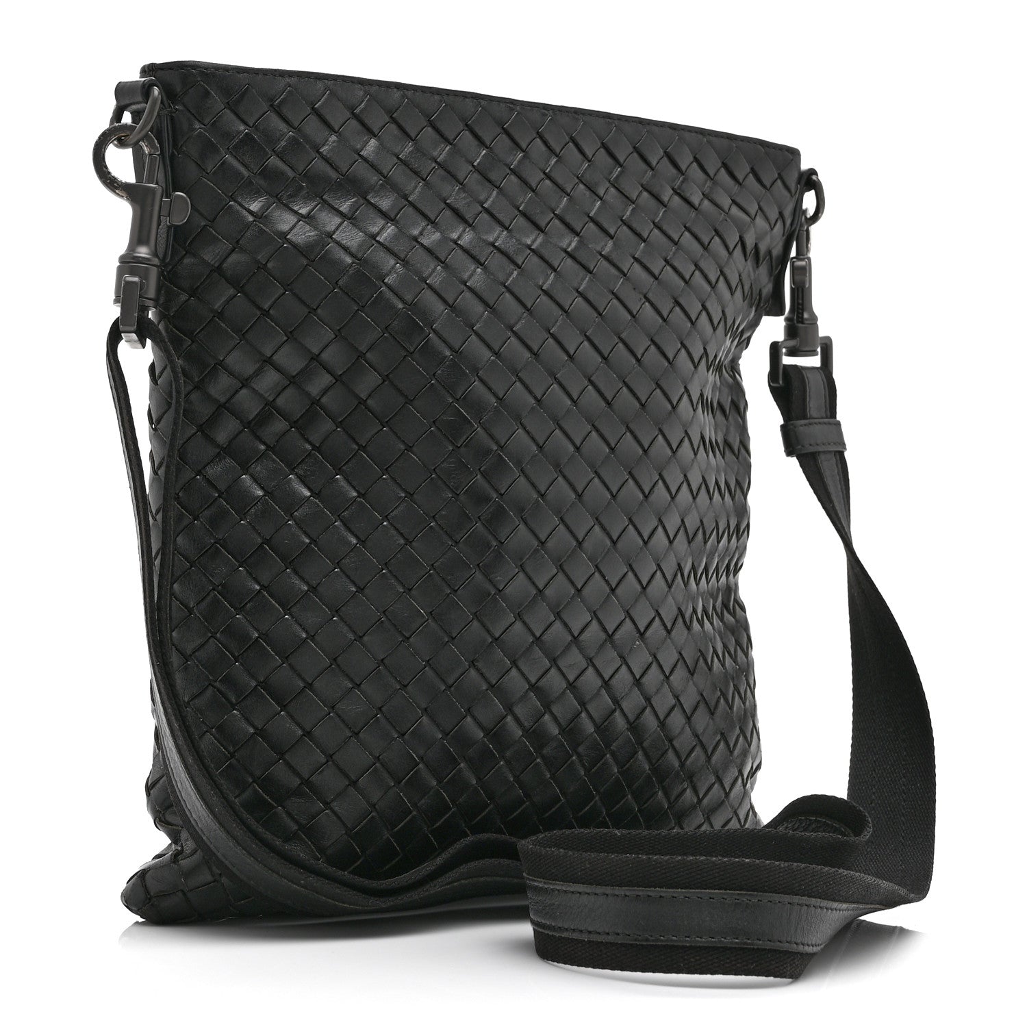 Bottega Veneta Nappa Intrecciato VN Crossbody Messenger Bag Black 3 of 12