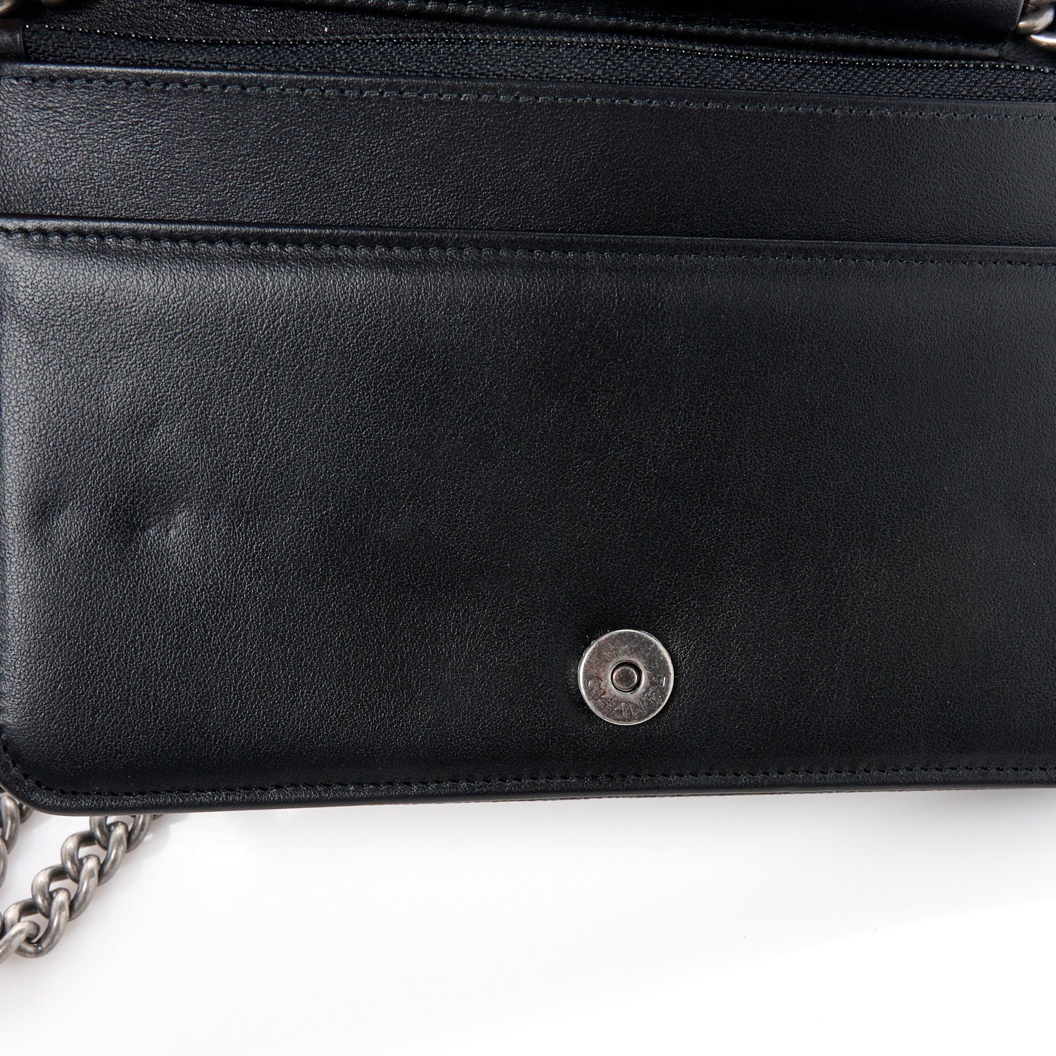 Chanel Caviar Quilted Boy Wallet On Chain WOC Black 12 of 13