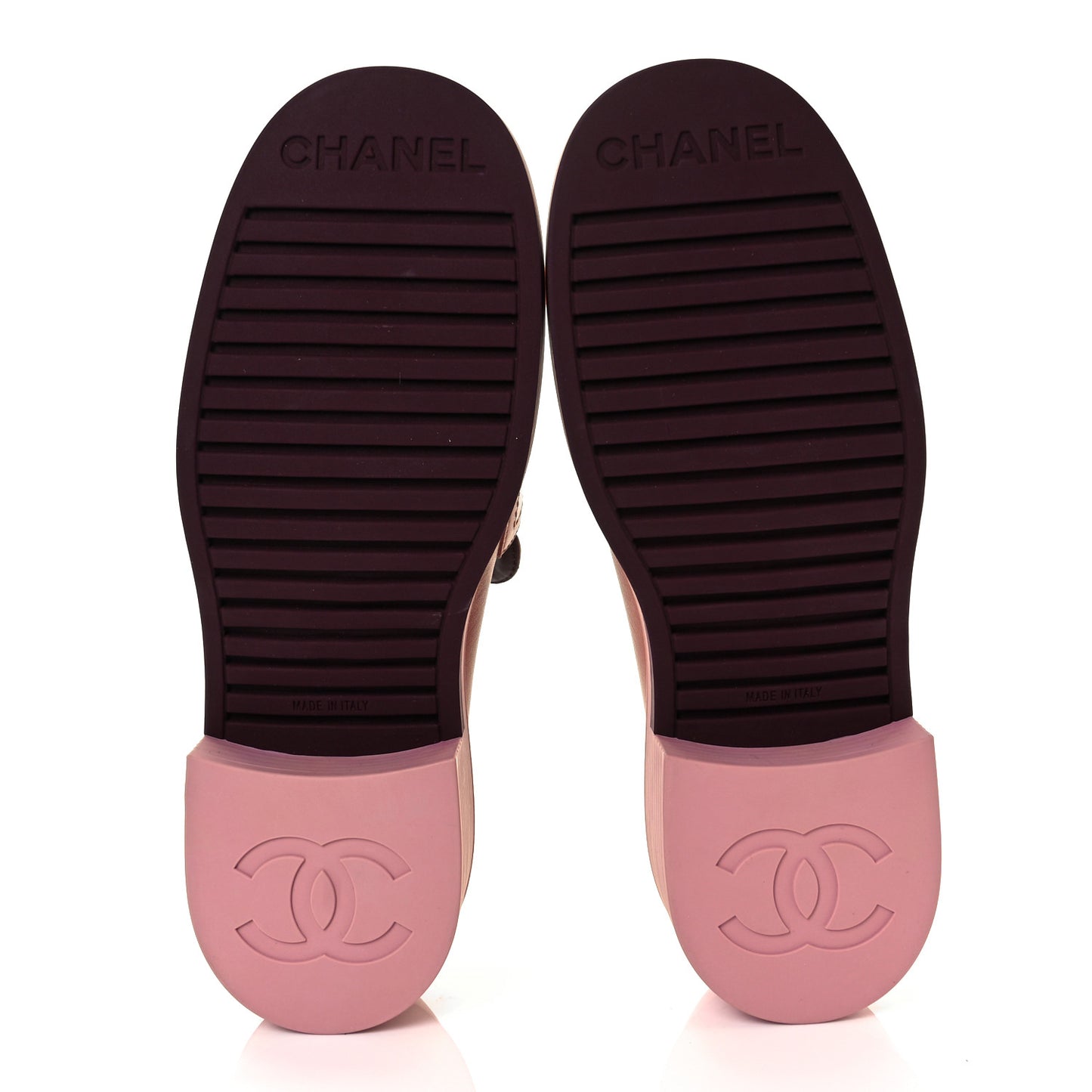 Lambskin Quilted CC Turnlock Loafers 38.5 Dark Pink