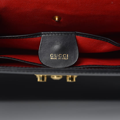 Gucci Regent Calfskin Lady Lock Top Handle Frame Bag Black 6 of 9