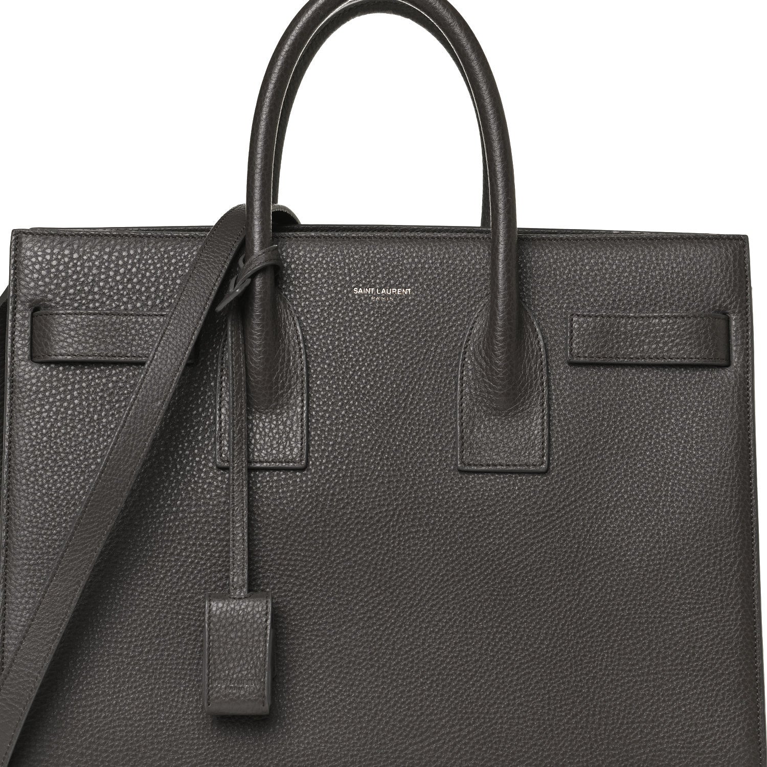 Saint Laurent Grained Calfskin Small Sac De Jour Charcoal 8 of 17