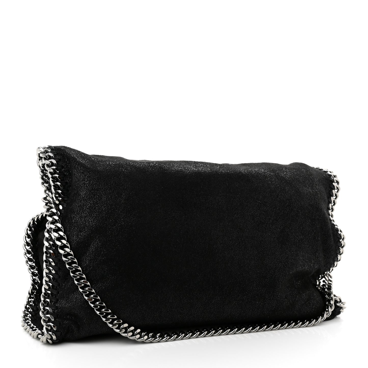 Shaggy Deer Small Falabella Fold Over Tote Black