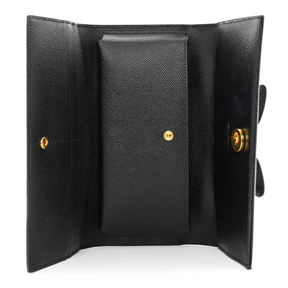 Salvatore Ferragamo Hammered Calfskin Mini Vera Bow Handle Bag Black 5 of 11