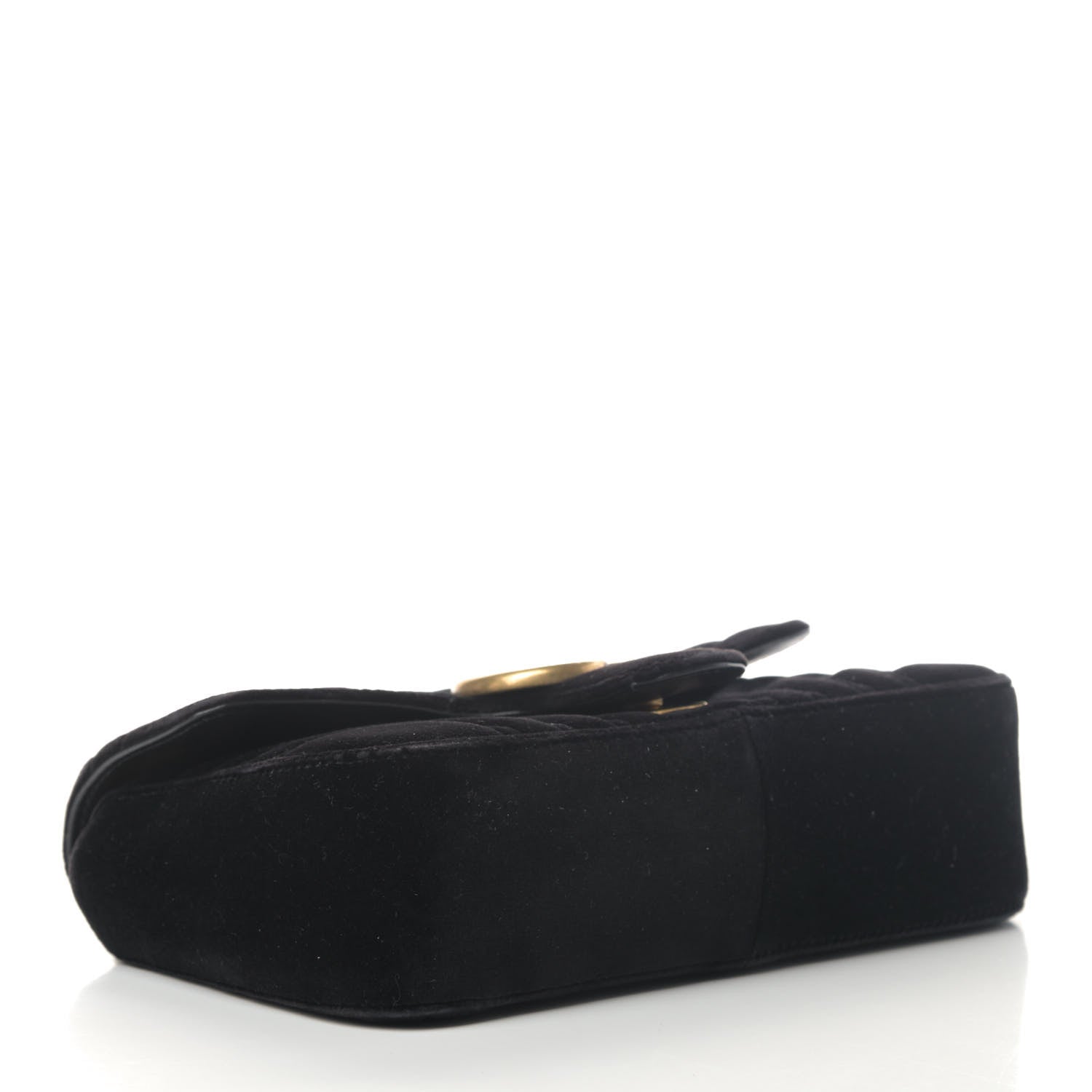 Gucci Velvet Matelasse Mini GG Marmont Shoulder Bag Black 3 of 5