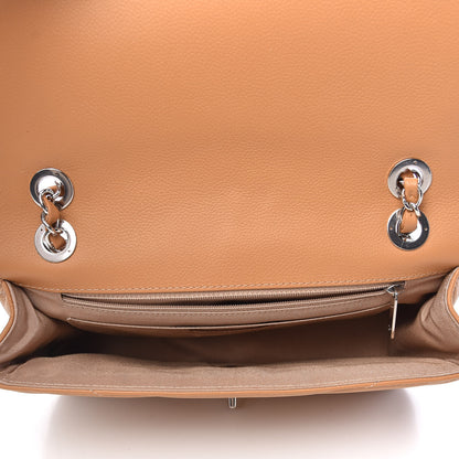 Chanel Caviar Chevron Quilted Single Flap Beige 5 of 9