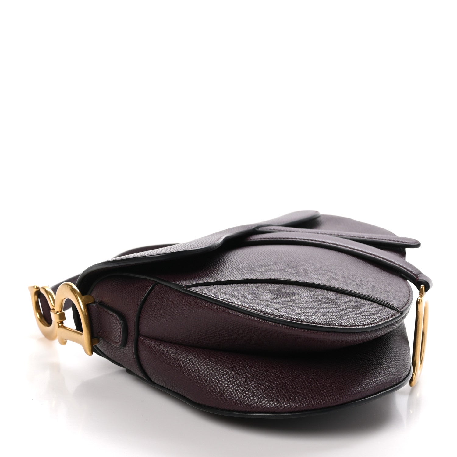 Christian Dior Grained Calfskin Saddle Bag Burgundy 4 of 10