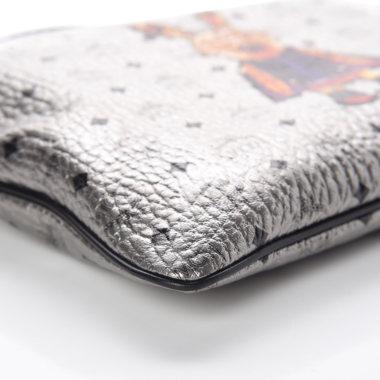 MCM Metallic Visetos Medium Punk Rabbit Crossbody Pouch Silver 8 of 9