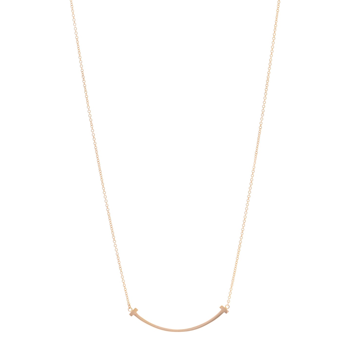 18K Rose Gold Small T Smile Pendant Necklace