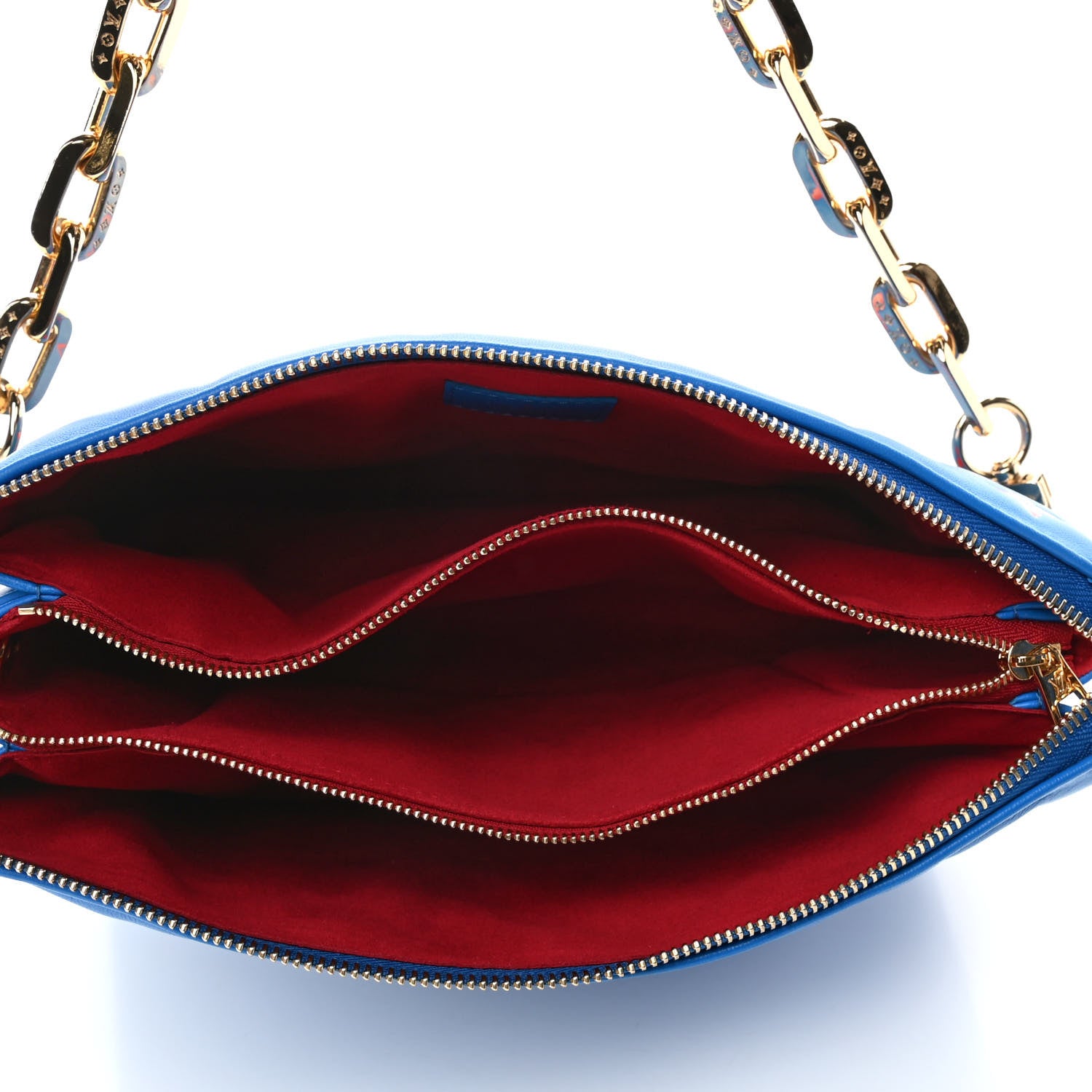 Louis Vuitton Lambskin Embossed Monogram Vuittamins Coussin PM Blue Red 4 of 4