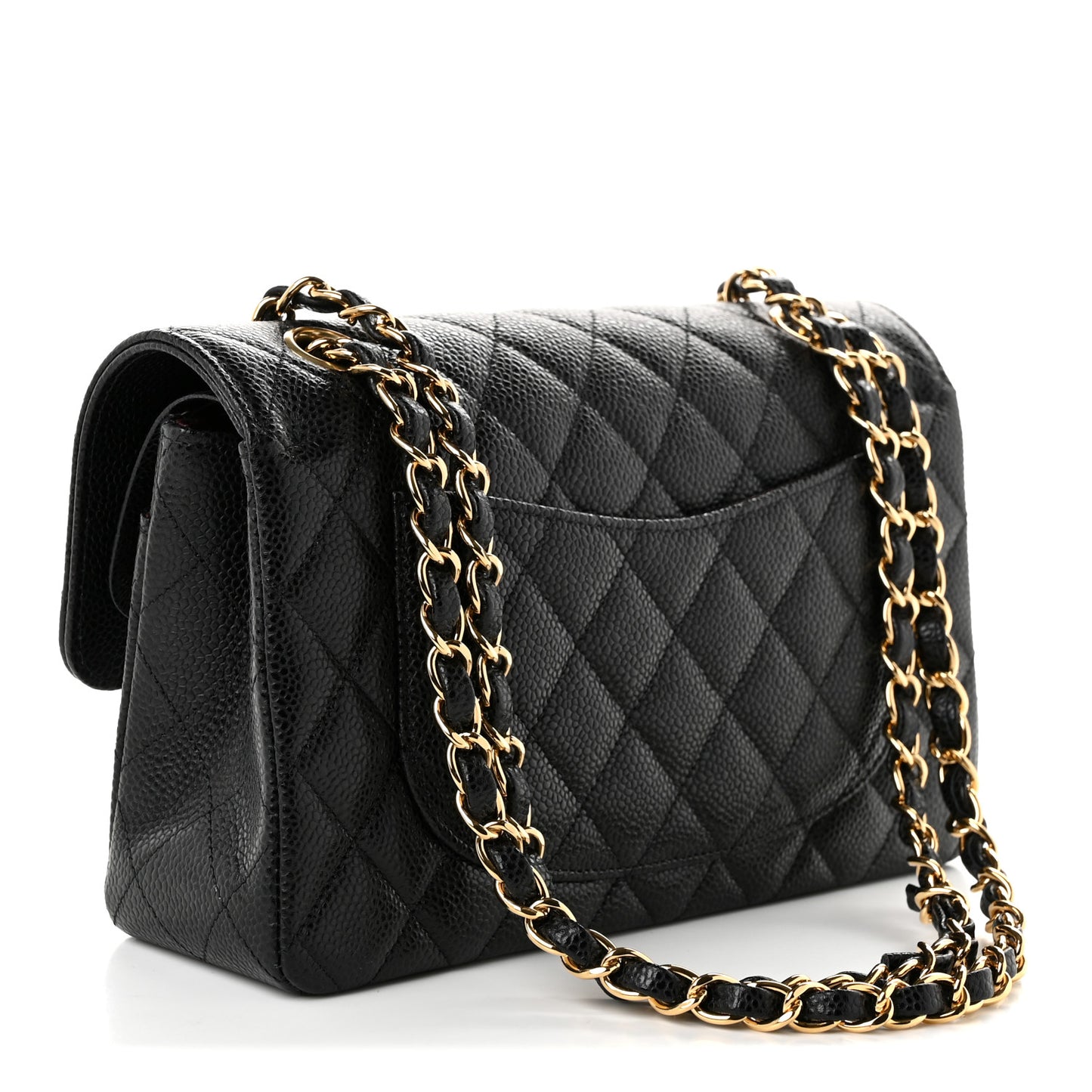 Caviar Quilted Small Double Flap Black