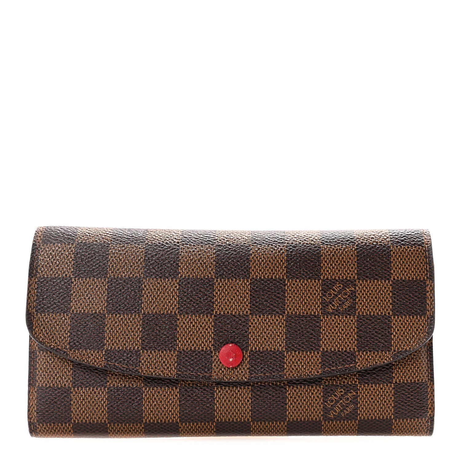 Louis Vuitton Damier Ebene Emilie Wallet Red 1 of 6