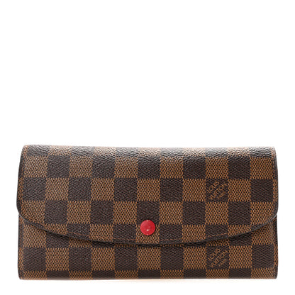 Louis Vuitton Damier Ebene Emilie Wallet Red 1 of 6