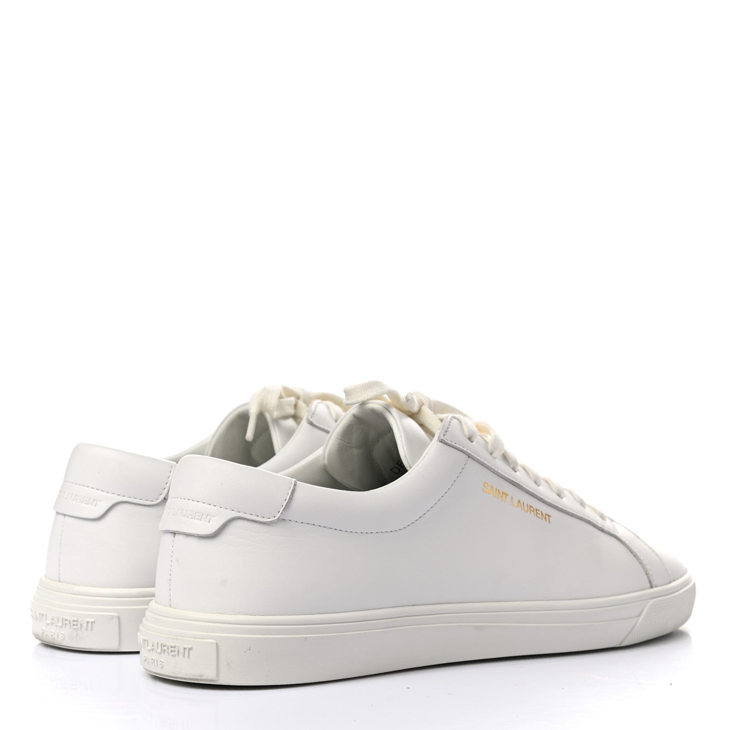 Saint Laurent Calfskin Andy Low Top Sneakers 38 Blanc Optique 4 of 10