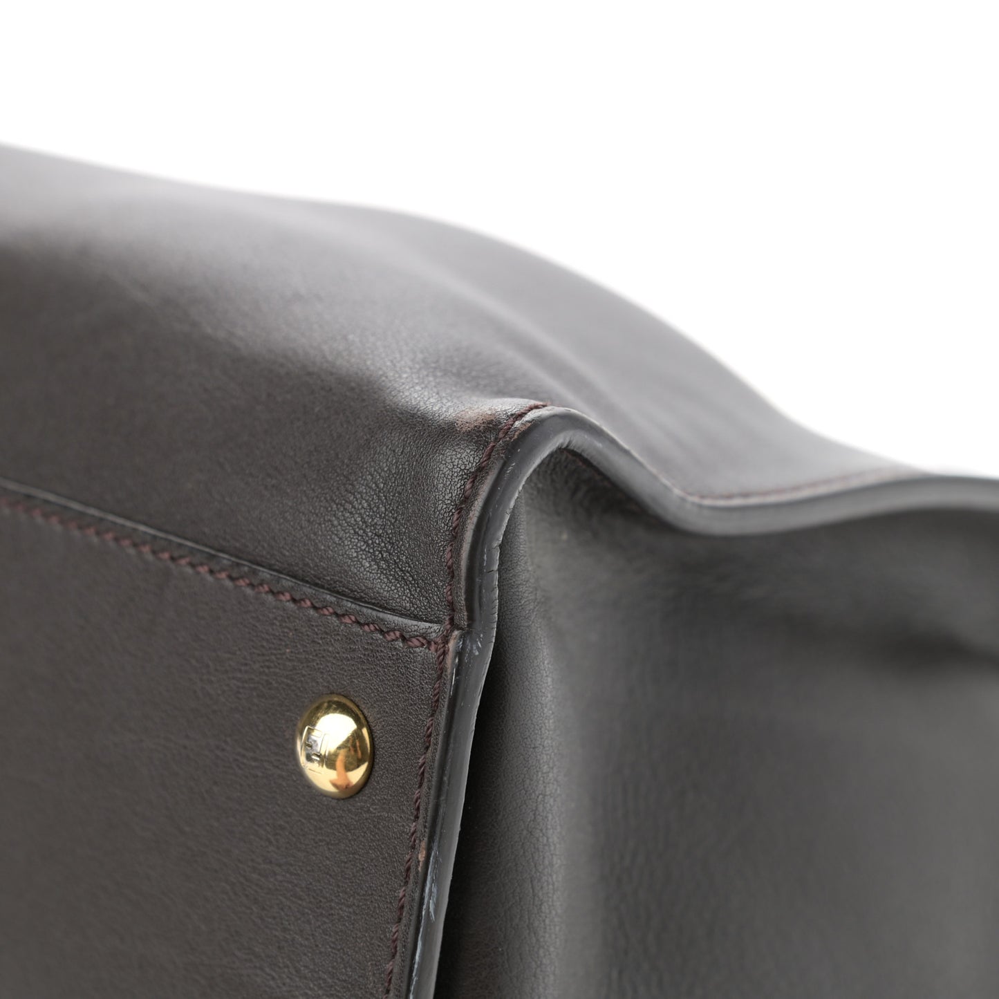 Vitello Dolce Marmol Large Peekaboo Iconic Satchel Ebano Blu Scuro