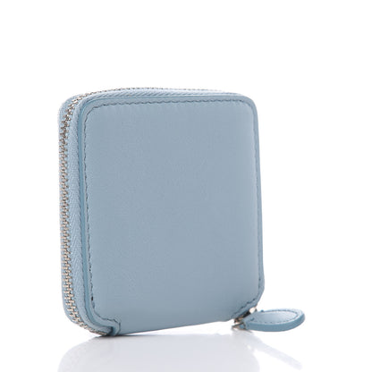 Balenciaga Calfskin Logo Zip Coin Purse Bleu 3 of 7