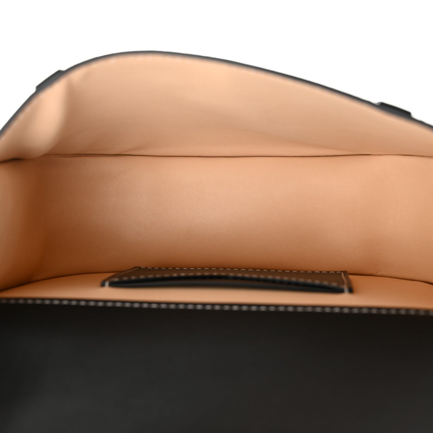 Grained Calfskin Canvas M Besace Bag Black White