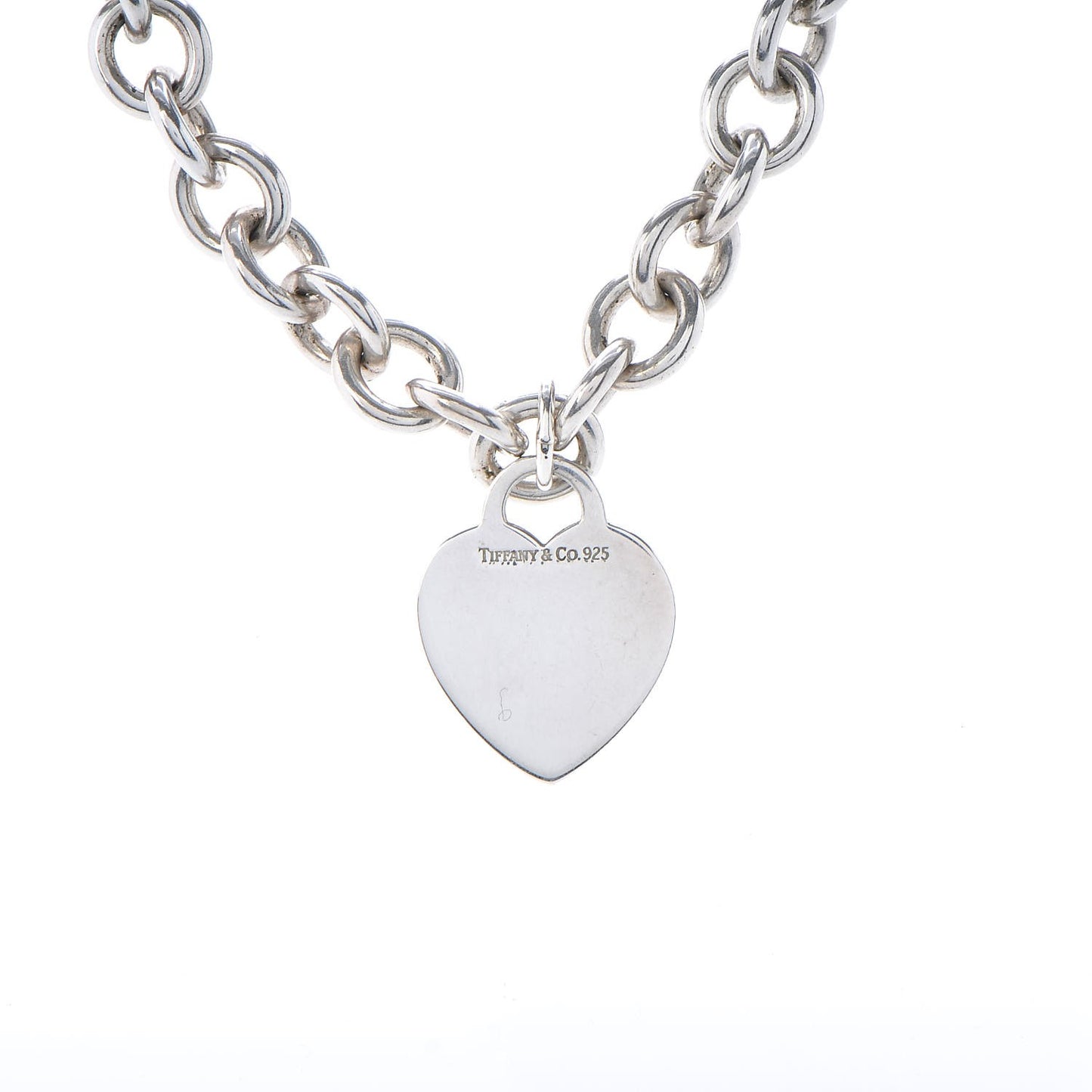 Sterling Silver Heart Tag Necklace