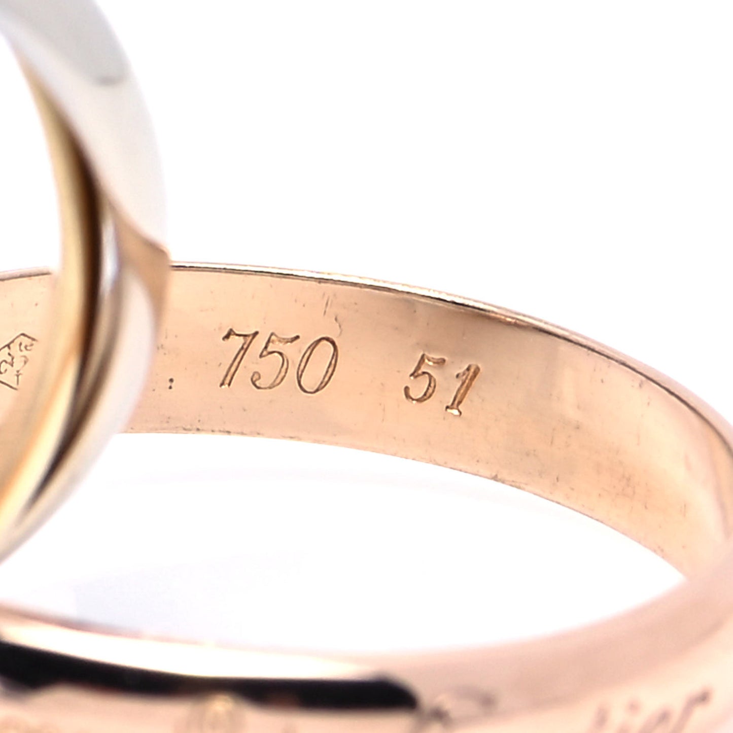 18K Pink Yellow White Gold Classic Les Must De Cartier Trinity Ring 51 5.75