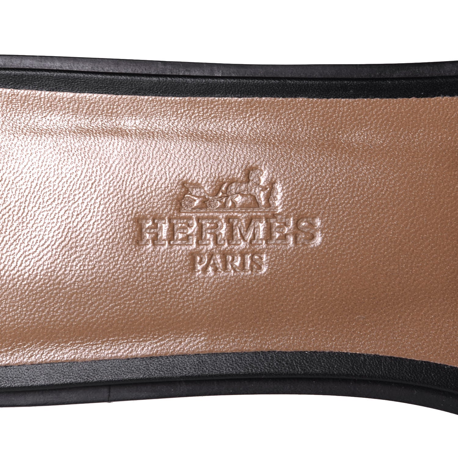 Hermes Box Calfskin Oran Sandals 35.5 Black 9 of 11