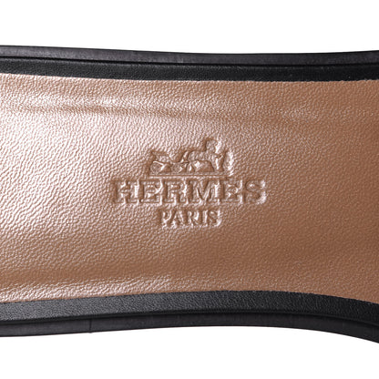 Hermes Box Calfskin Oran Sandals 35.5 Black 9 of 11