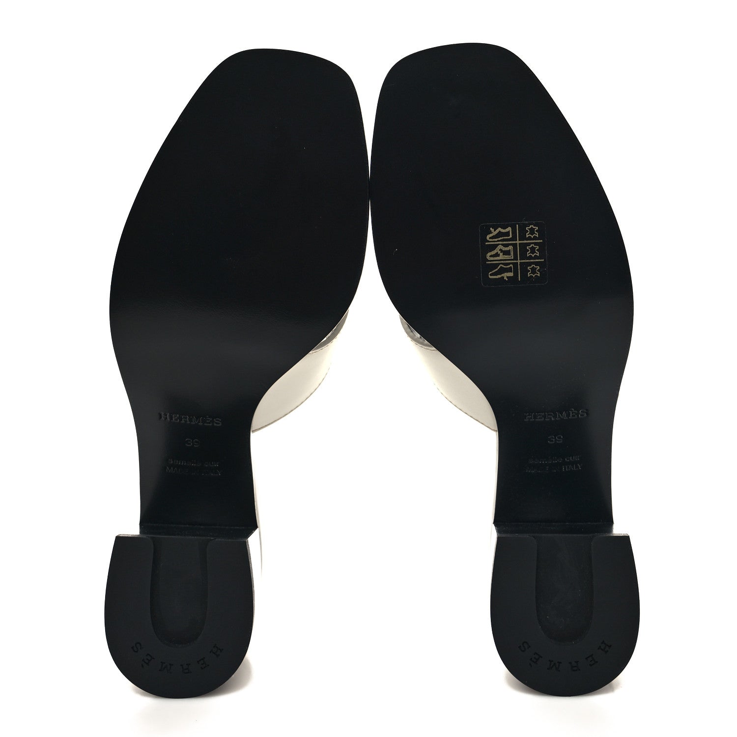 Hermes Calfskin Helia Sandals 39 White 5 of 9
