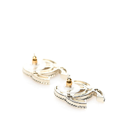 Chanel Pearl Crystal April In Paris CC Earrings Light Gold 3 of 5
