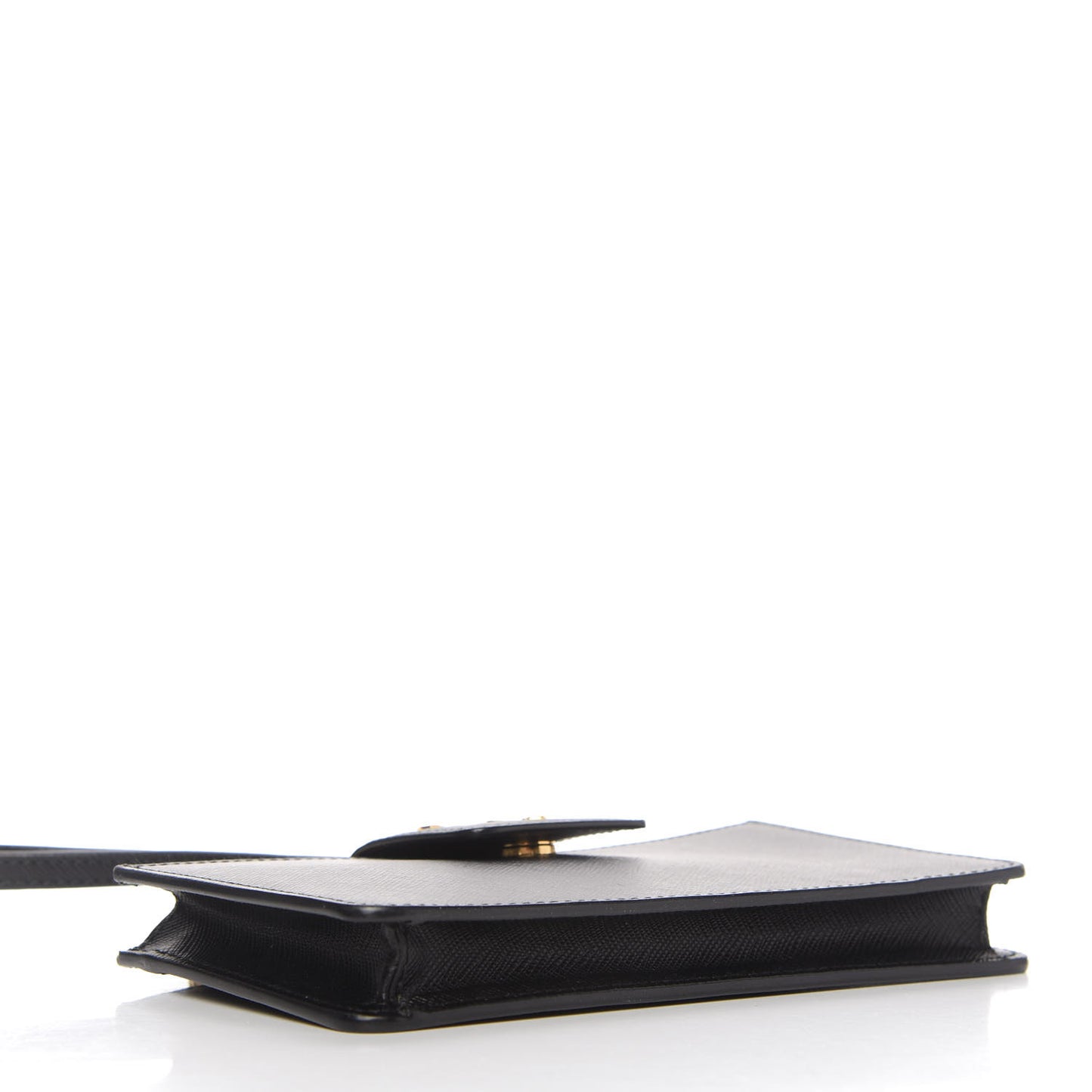 Saffiano Metal Mini Chain Wallet Black