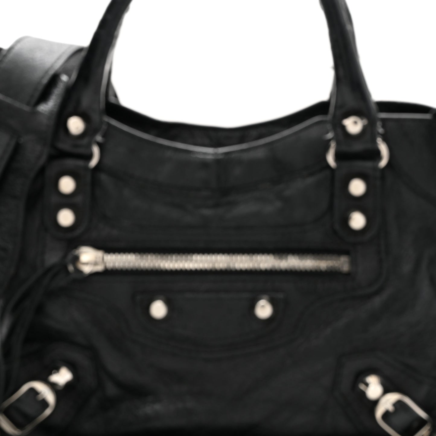 Agneau Classic Silver Hardware Mini City Black