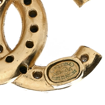 Chanel Crystal CC Earrings Gold 4 of 4