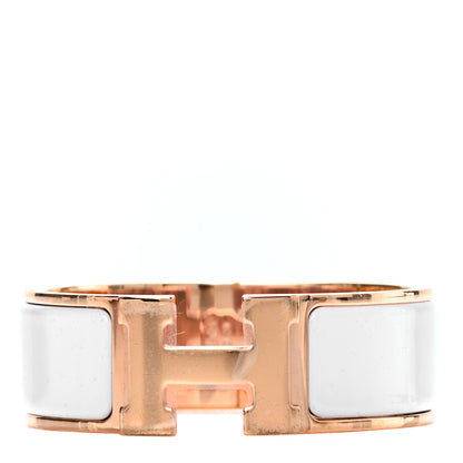Hermes Enamel Wide Clic Clac H Bracelet PM White 1 of 5