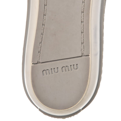 Miu Miu Nappa Metal Cap Toe Slip On Sneakers 37.5 Nero Black 8 of 14