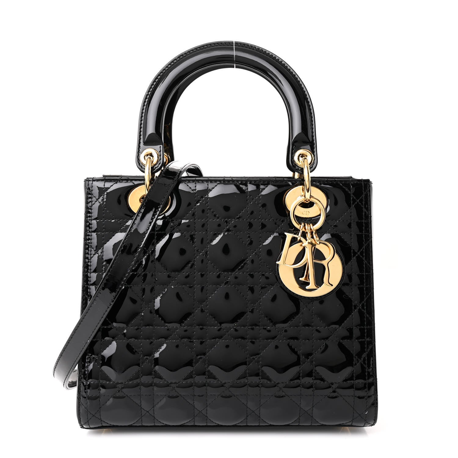 Christian Dior Patent Cannage Medium Lady Dior Black 1 of 10