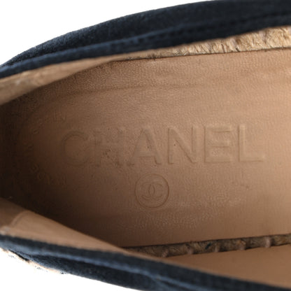 Chanel Velvet CC Espadrilles 37 Dark Navy Black 8 of 12