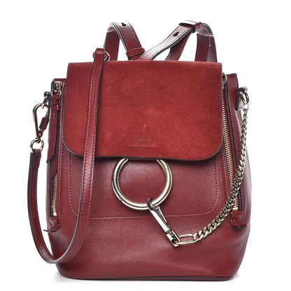 Chloe Suede Calfskin Small Faye Backpack Sienna Red 1 of 14