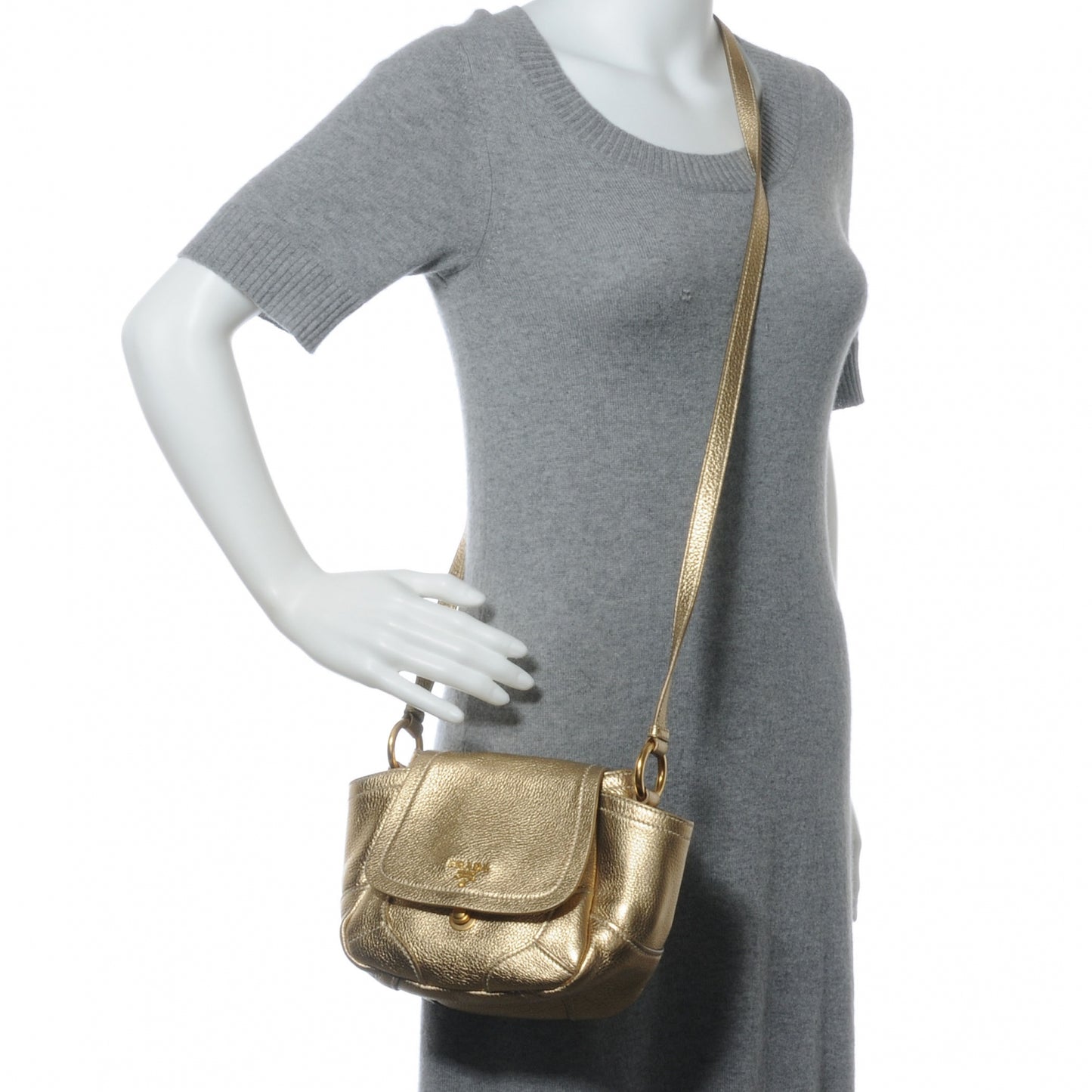 Vitello Daino Crossbody Bag Platino