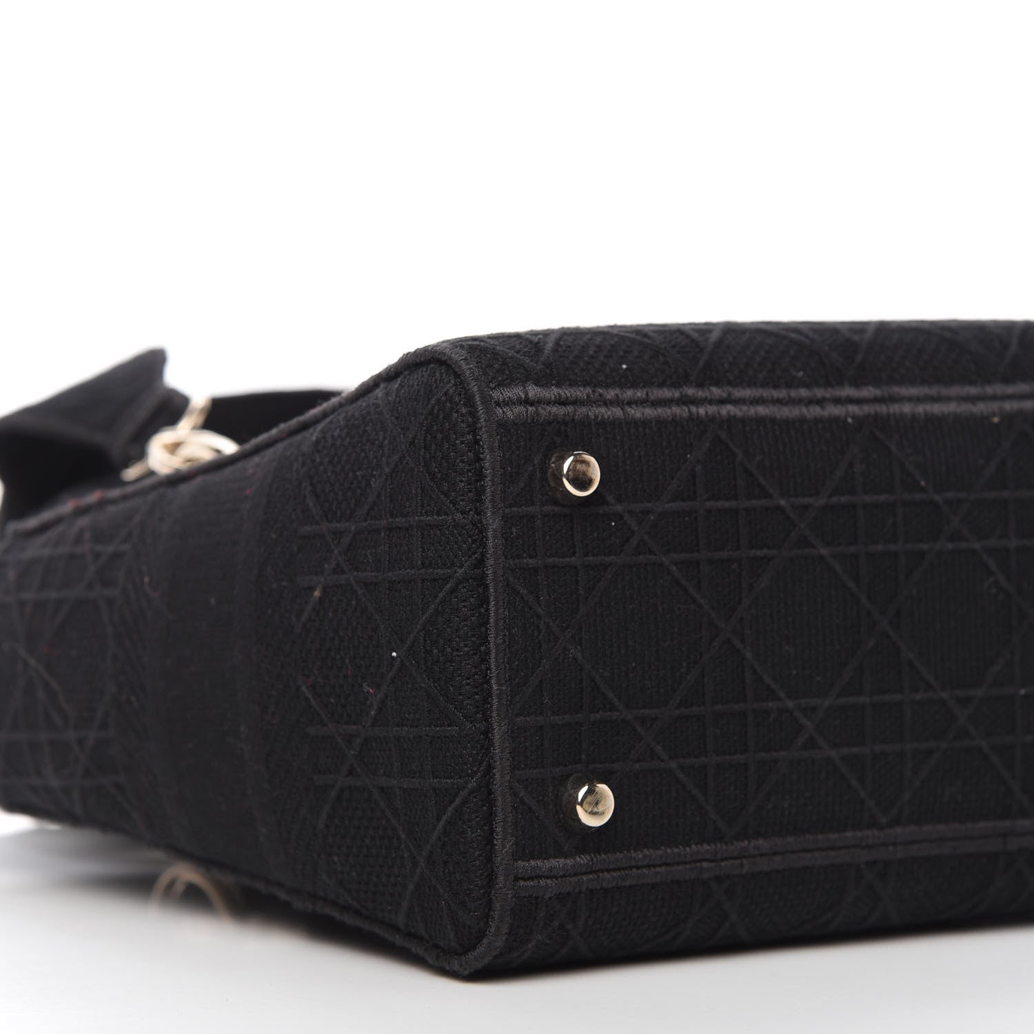 Christian Dior Canvas Embroidered Cannage Medium Lady D-Lite Black 6 of 9