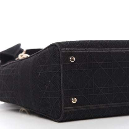 Christian Dior Canvas Embroidered Cannage Medium Lady D-Lite Black 6 of 9