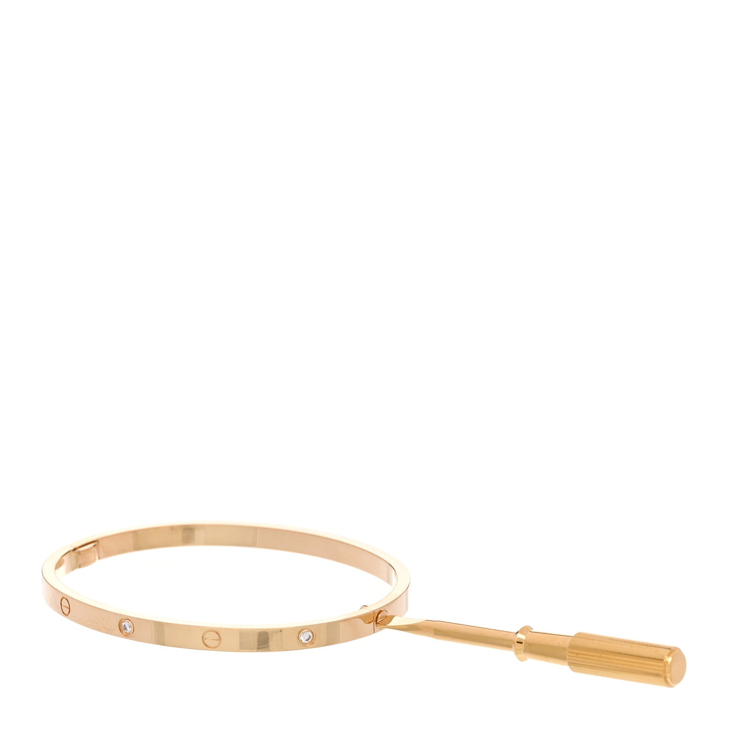 Cartier 18K Yellow Gold 6 Diamond Small LOVE Bracelet 16 3 of 9