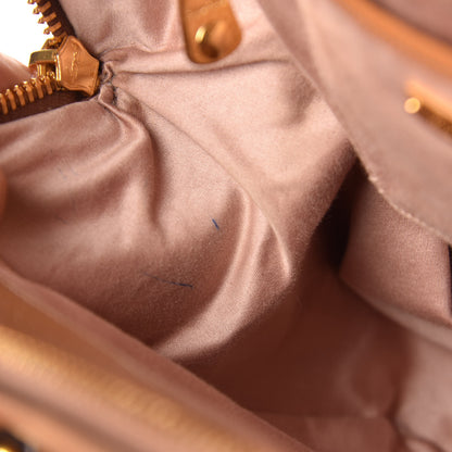 Miu Miu Goatskin Madras Bowling Bag Cuoio 10 of 13