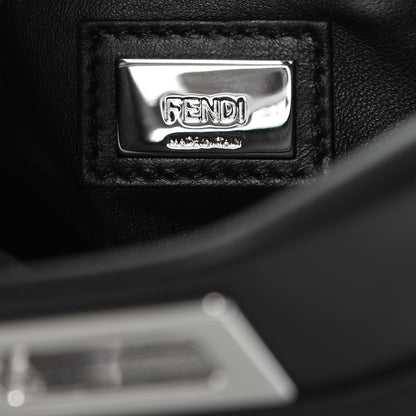 Fendi Vitello Seta Shiny Nappa Pearl Scallopped Studded Mini Peekaboo Iconic Satchel Black 8 of 9