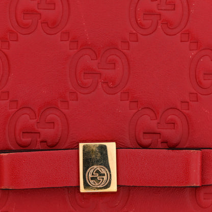 Gucci Guccissima Signature Bowy Chain Wallet Hibiscus Red 11 of 12