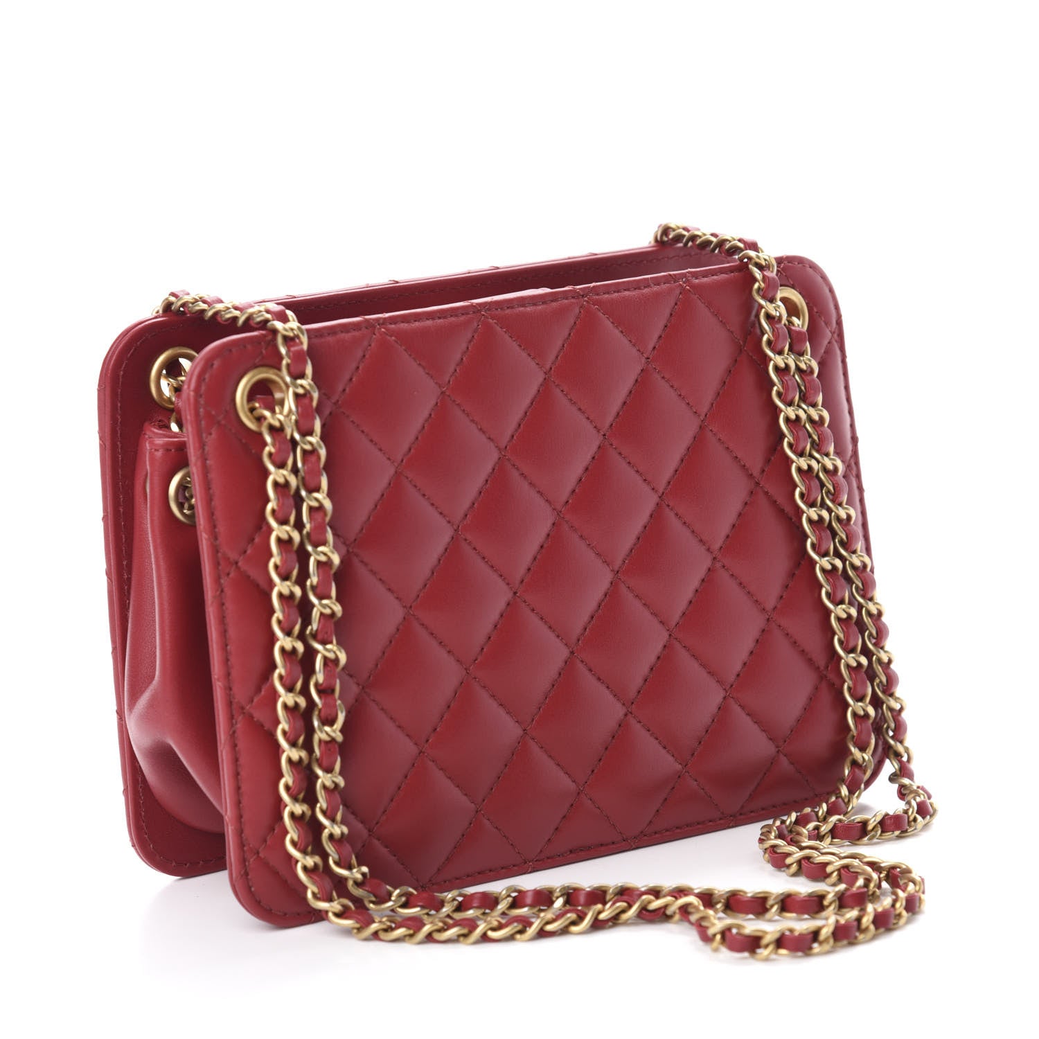 Chanel Calfskin Quilted CC Small Once Upon A Time Tote Red 3 of 11