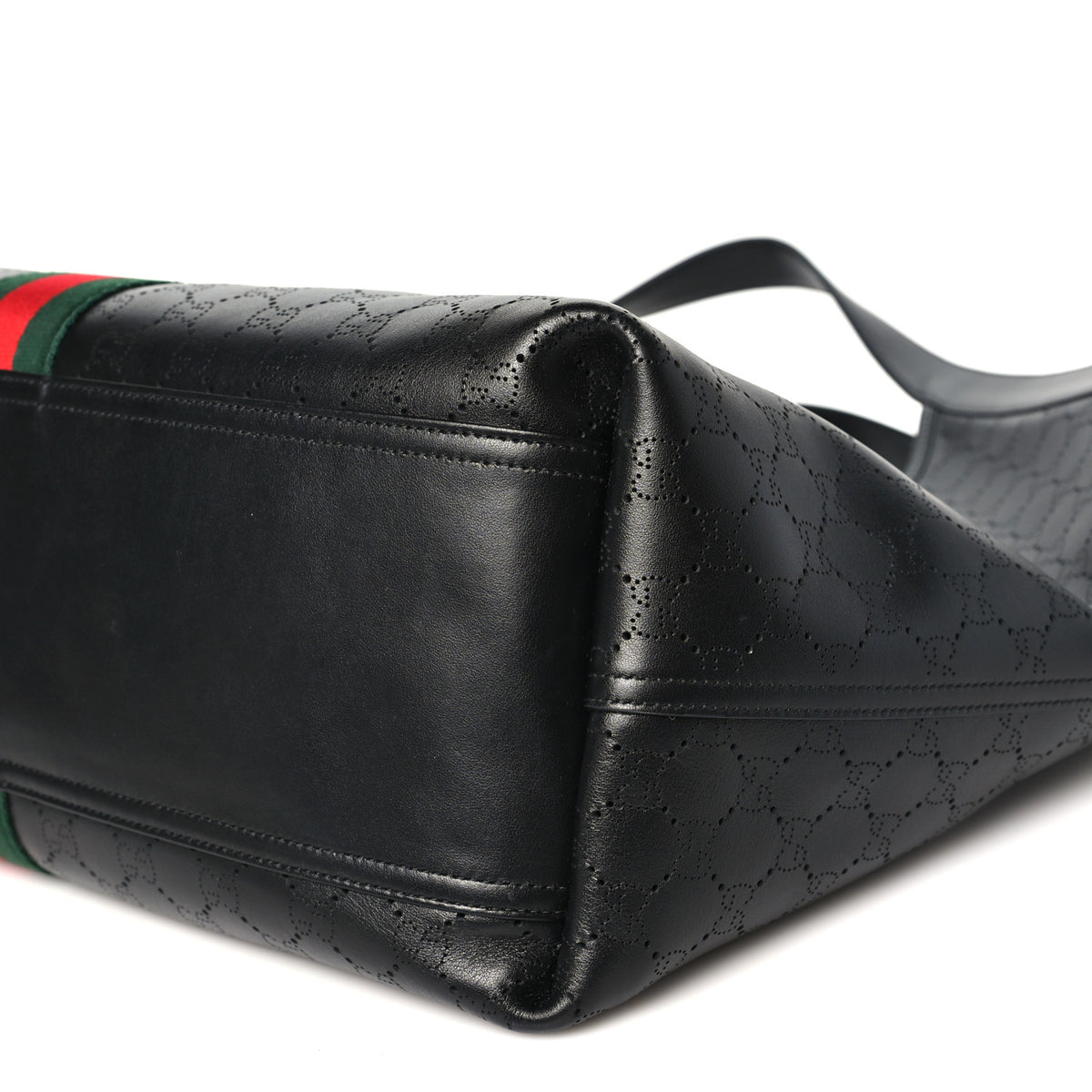 Gucci Soft Perforated Calfskin Large Giglio Tote Black 10 of 10
