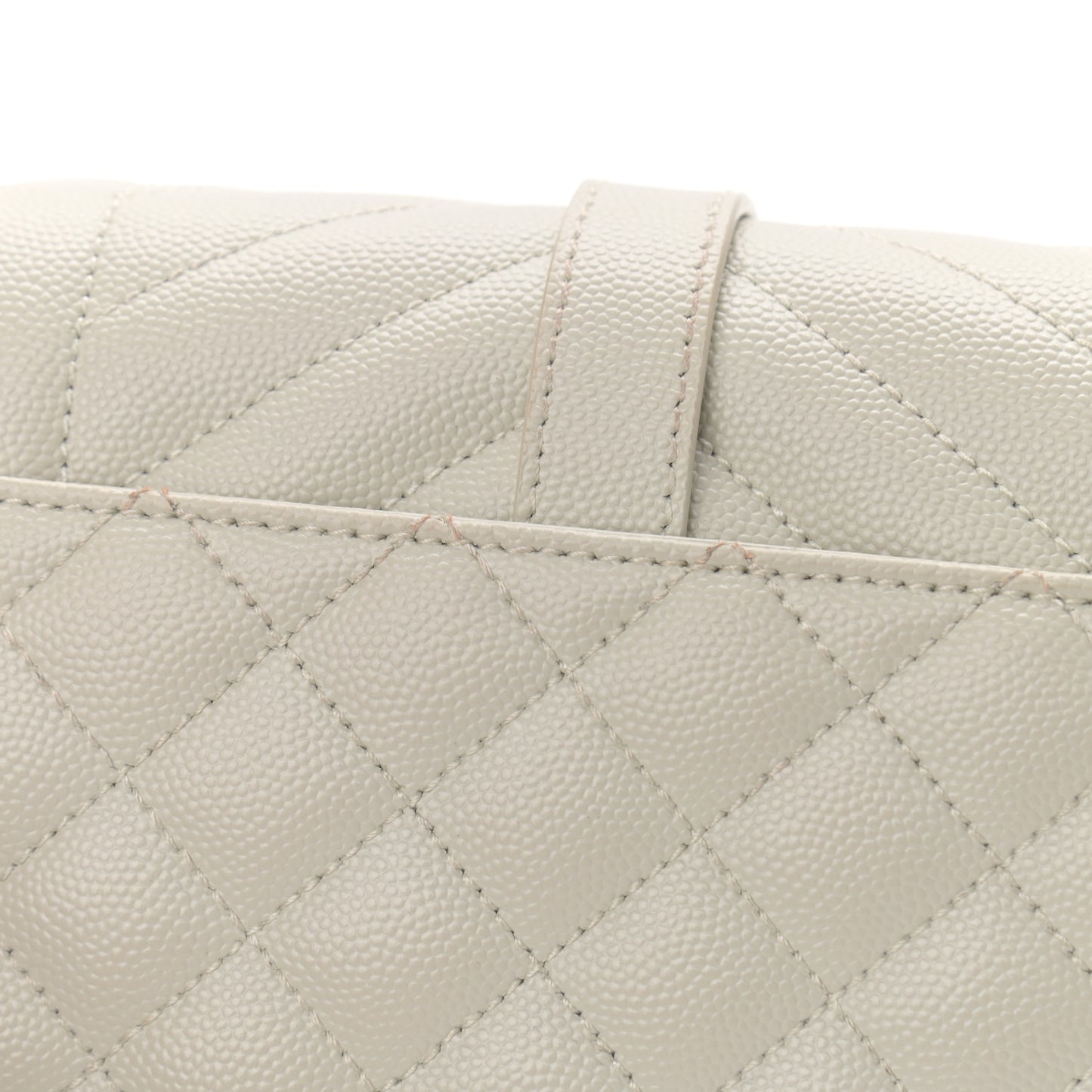 Grain De Poudre Textured Mixed Matelasse Triquilt Small Monogram Satchel Crema Soft