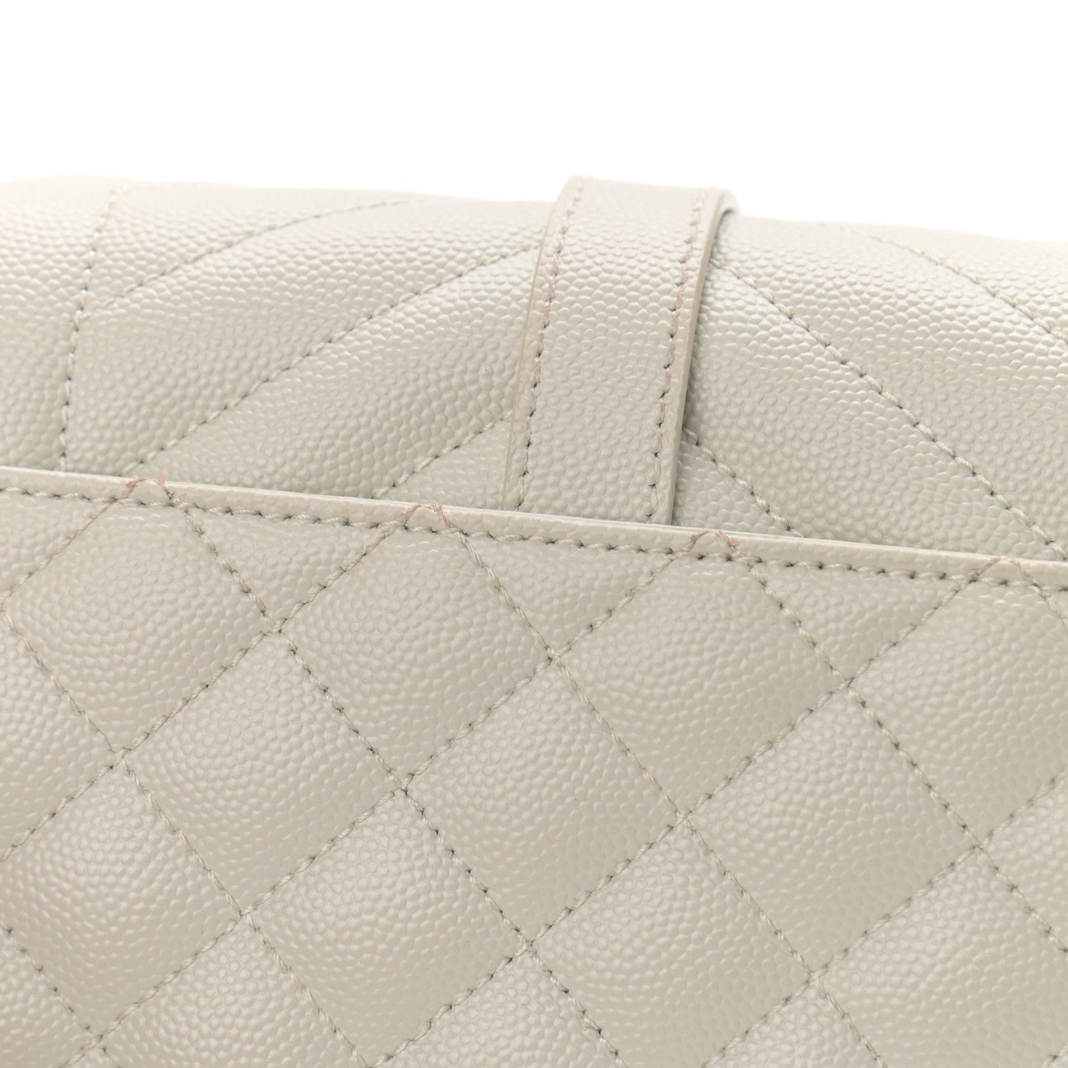 Saint Laurent Grain De Poudre Textured Mixed Matelasse Triquilt Small Monogram Satchel Crema Soft 13 of 13