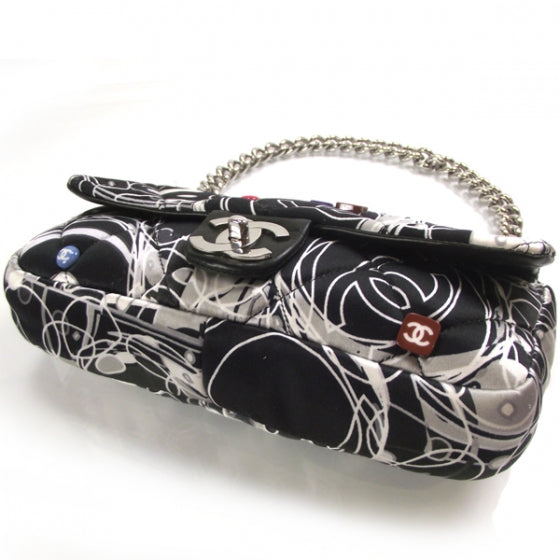 Chanel Satin Quilted Multicolor CC Beads Flap 4 of 12
